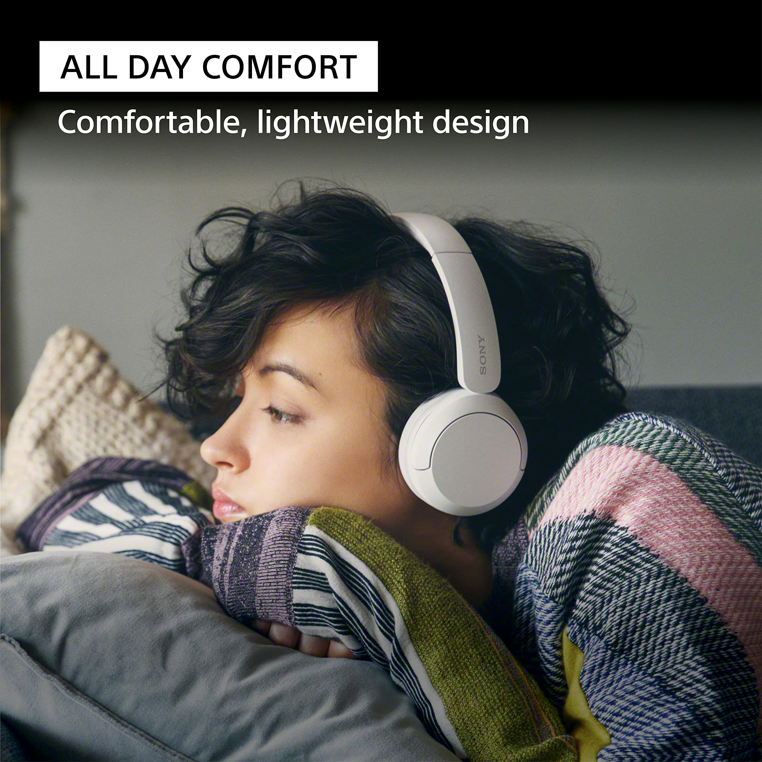 Sony WH-CH520 Wireless Headphones Bluetooth On-Ear Headset with Microphone and up to 50 Hours Battery Life with Quick Charging, Black